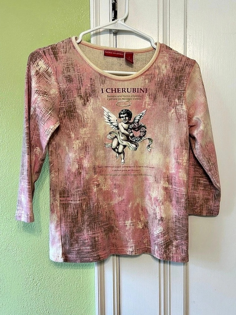 Vintage Gloria Vanderbilt Cherub Graphic Shirt